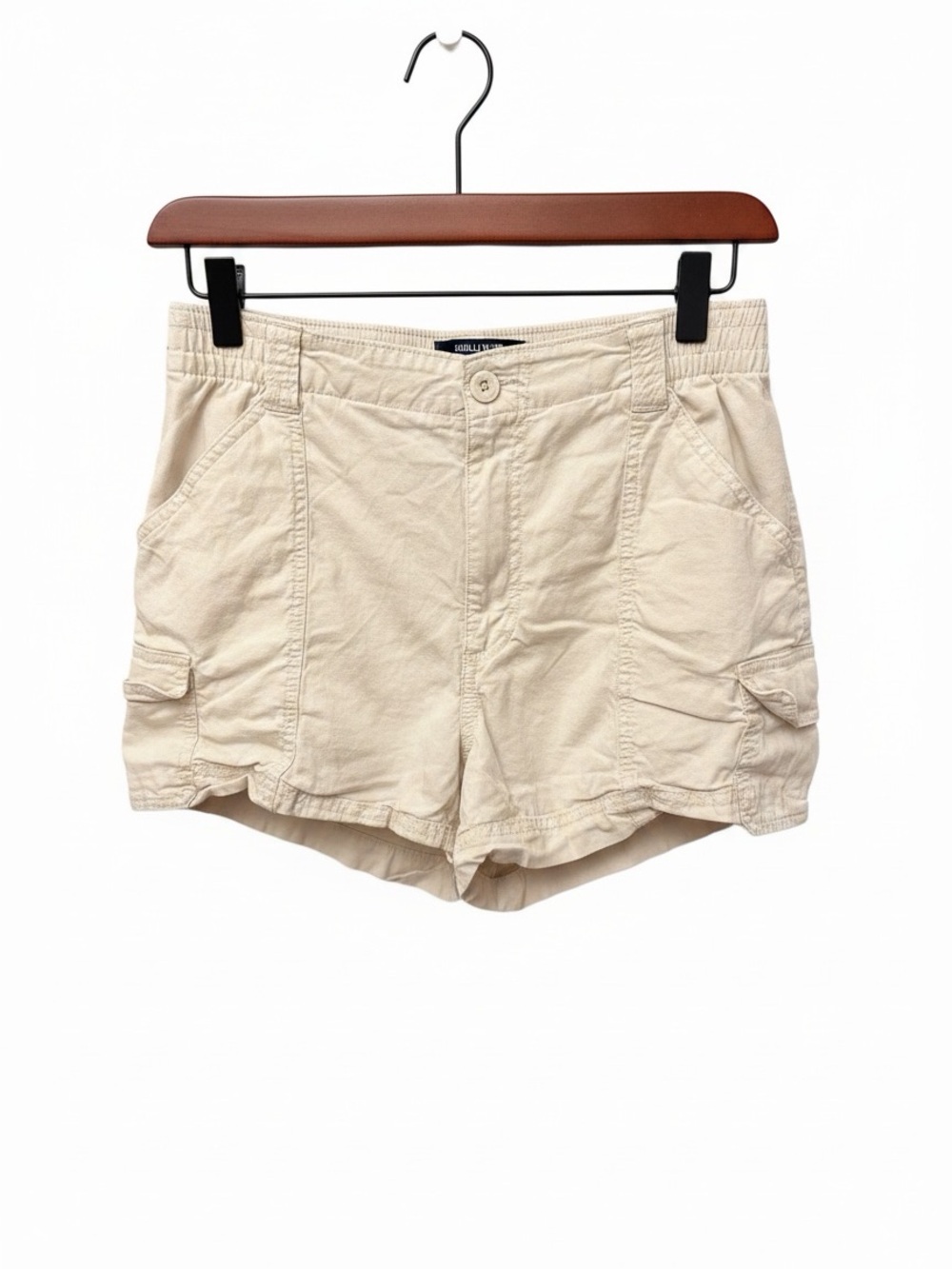 Hollister Ultra High Rise Mom Shorts Beige Cargo Utility Shorts Medium
